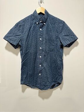 J.Crew Mercantile Slim Fit Flex Shirt Mens Size S Blue Button Down Short Sleeve